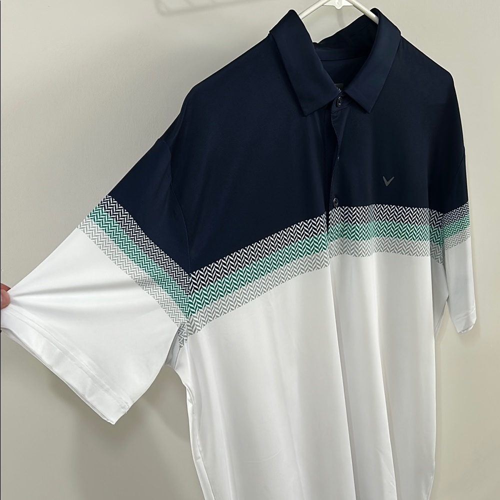 Men's Callaway Navy & White Polo Shirt (Large) - Picture 2 of 5